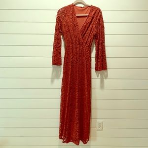 PinkBlush lace maxi dress